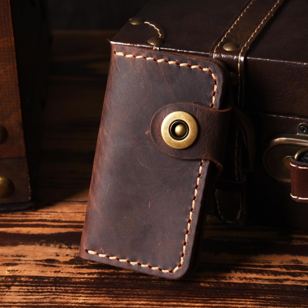 Joyir's Genuine Leather Housekeeper Keychain Zipper Wallets