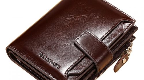 ManBang  Hot Sale Wallets Man Short Genuine Leather Card Holder Snap Brand Mini Purse Folding