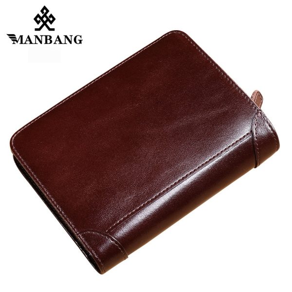 ManBang Time limited Short Solid Hot High Quality Genuine Leather Wallet Men Wallets Organizer Purse Billfold