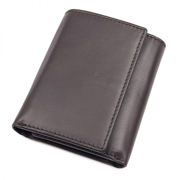 Men RFID Blocking Genuine Leather Wallet Trifold Short Minimalist Wallet Vintage Card Holder Male Carteria Masculina