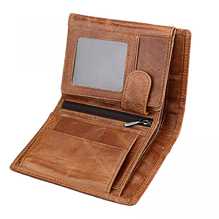 Soft Genuine Leather Vintage Trifold Wallets for Men