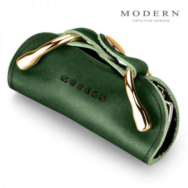 Modern Brand New Genuine Leather Smart Key Wallet DIY Keychain EDC Pocket Car Key Holder Key