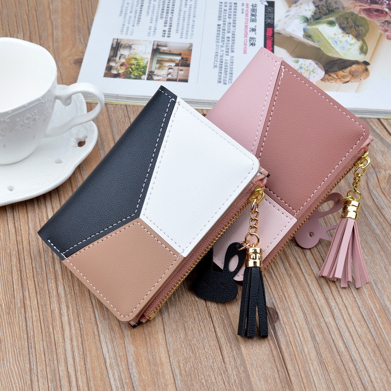 Women's Wallet Fashion Short Zipper Coin Purse Leather 