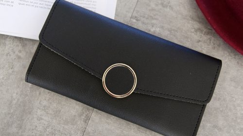 New Fashion Wallet Leather Women Wallet Long Pu Leather Purse Zipper Metal Circle Decor Wallets Female