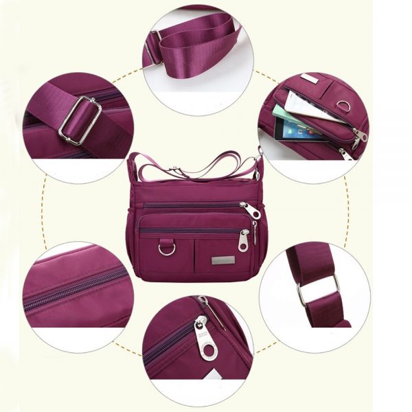 New Ladies Fashion Shoulder Bags for Women Designer Waterproof Nylon Handbag Zipper Purses Messenger Crossbody Bag