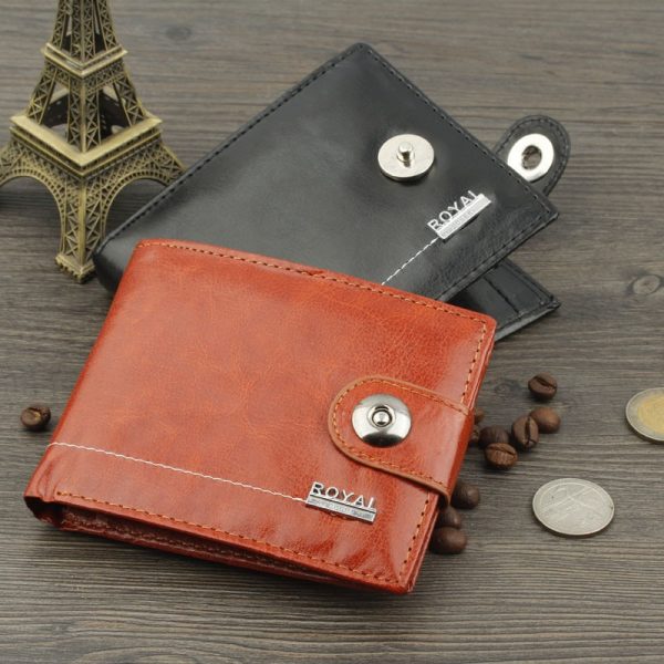 New PU Leather Men Wallets Short Coin Purse Small Vintage Wallet Hasp Zipper Money Bag Card