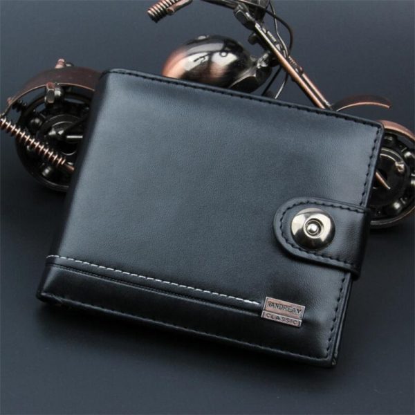 Genuine PU Leather Vintage Short Bifold Hasp Zipper Wallets