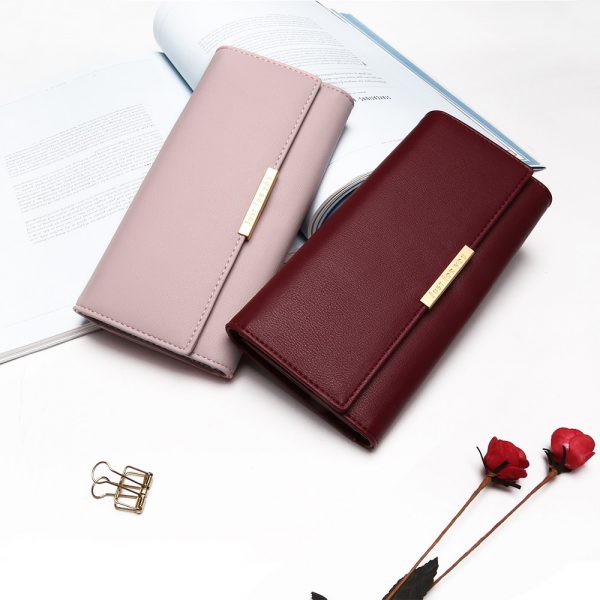 New Women Fashion Leather Hasp Tri Folds Wallet Portable Multifunction Long Change Purse Hot Female Coin