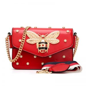 New famous brand women messenger bags black small chain crossbody bags female luxury Red White shoulder