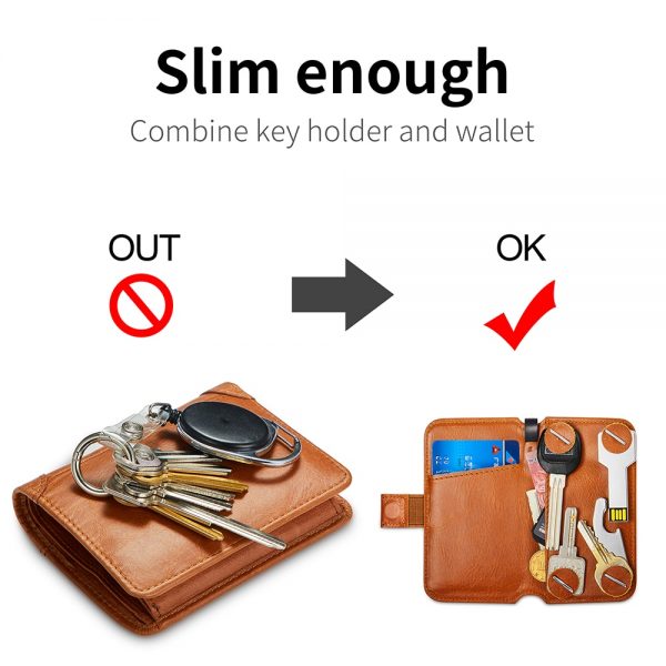 NewBring Genuine Leather Elegant Key holder Housekeeper Women Key Organizer Men Smart Key Wallet DIY Keychain