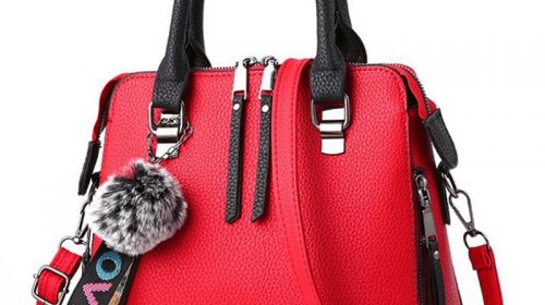 PU Leather Women Messenger Bag Fur Ball Crossbody Flap Bag Female Shoulder Bag Solid Color Handbags