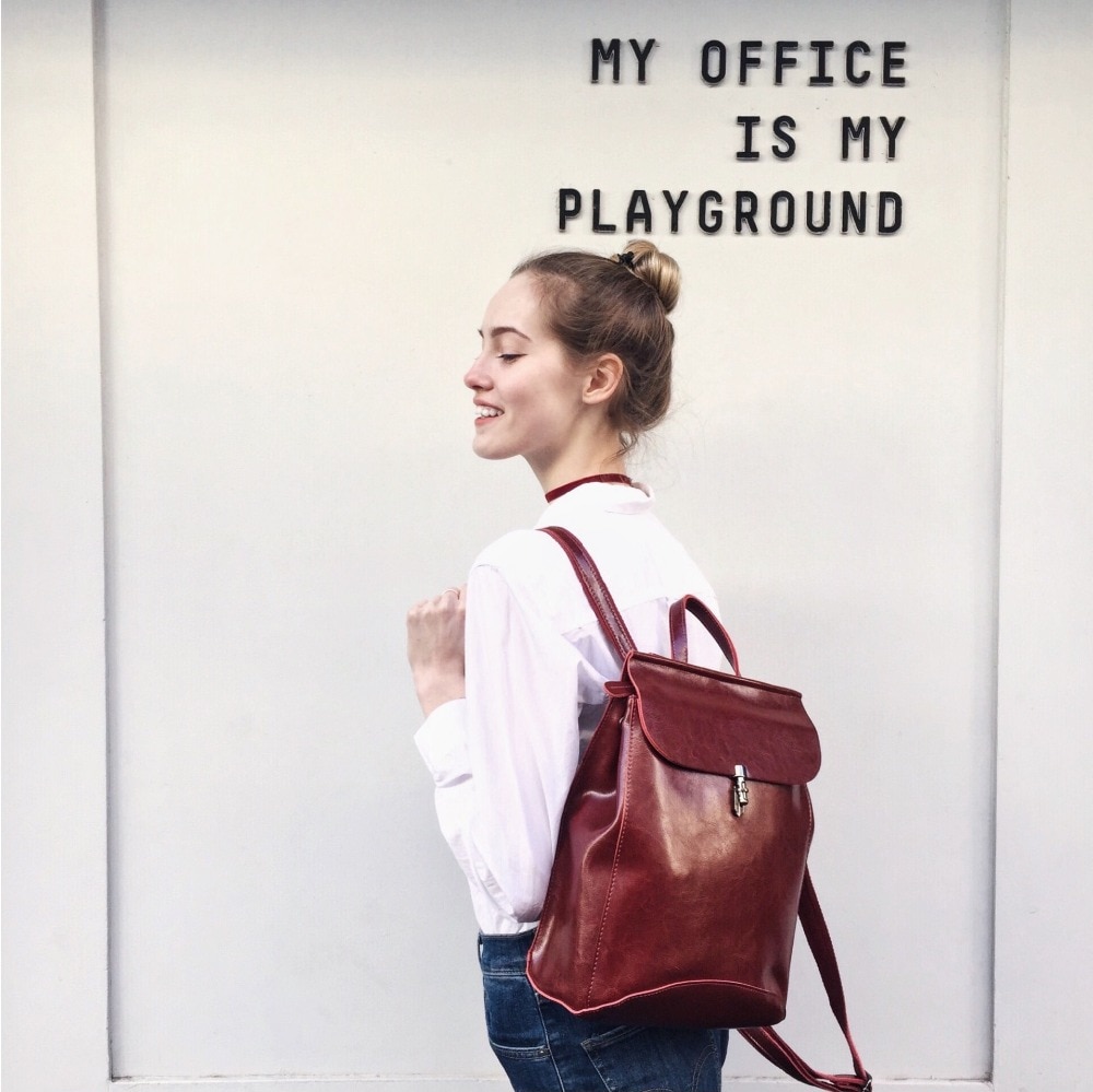 REALER Women Backpack Youth split Leather Backpacks for Teenage Girls Female School Shoulder Bag large travel