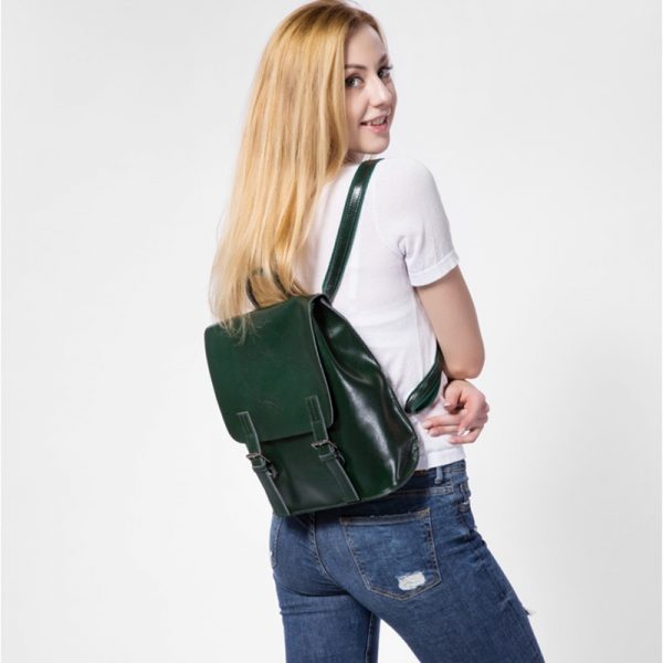REALER brand backpack women fashion for teenager girl oil wax cow split leather backpacks vintage school