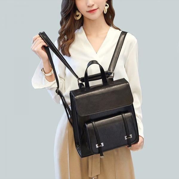 REALER women backpack for teenage girls high quality split leather backpack vintage school bag large capacity