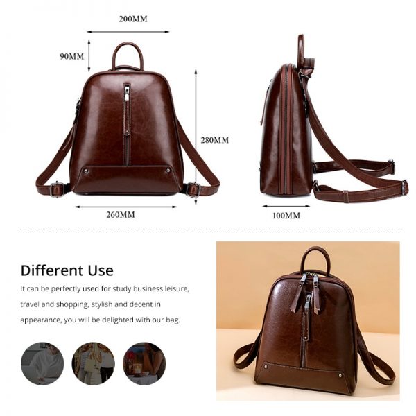 Realer women backpack school bags for teenager girls leather vintage school backpack large capacity mochila shoulder