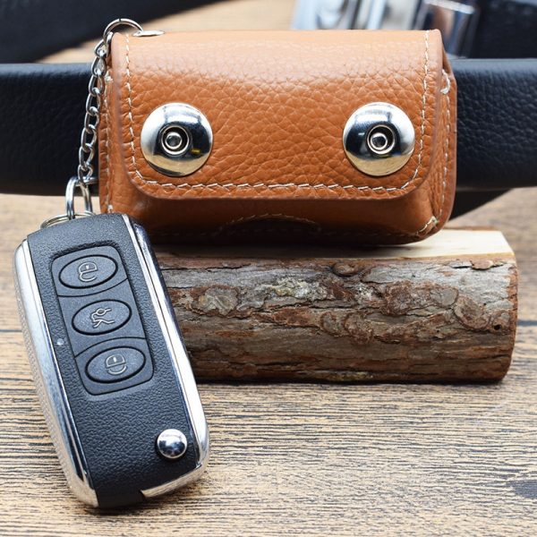 Retro Genuine Cow Leather Men s Car Key Holder  New Keys Wallet Magnetic Snap Key