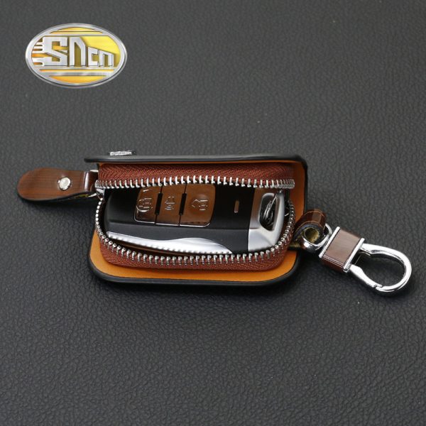 SNCN Genuine Leather Car Key Chain Wallets Cover Case For Audi BMW Ford Honda Hyundai Kia