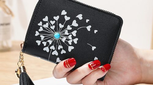 Small Women Wallet  Heart Shaped Tassel Wallets Pu Leather Women Purse Ladies Zipper Female Purses