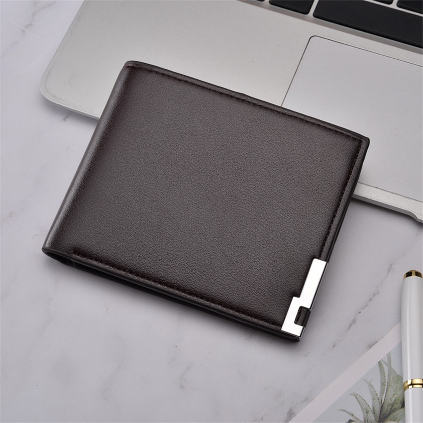 New Slim Ultra-thin Casual Leather Short Bifold Wallets for Men
