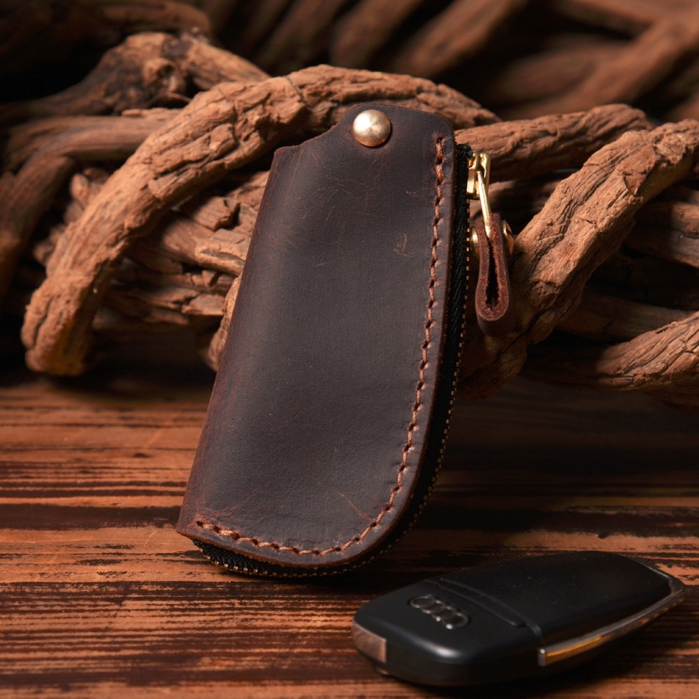 Genuine Leather Vintage Men’s Keychain Holder Wallets