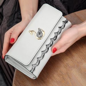 Wallet Women Purse Swan Sequin Long Purse Female Clutch Bag Lovely Card Holder Designer Women s