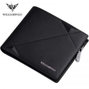 Williampolo  Men s Slim Wallet Genuine Leather Mini Purse Casual Design Bifold Wallet Brand Short