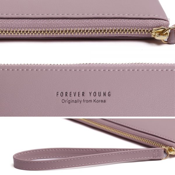Women Fashion Leather Wrist Strap Wallet Portable Multifunction Long Change Purse Hot Female Phone Coin Zipper