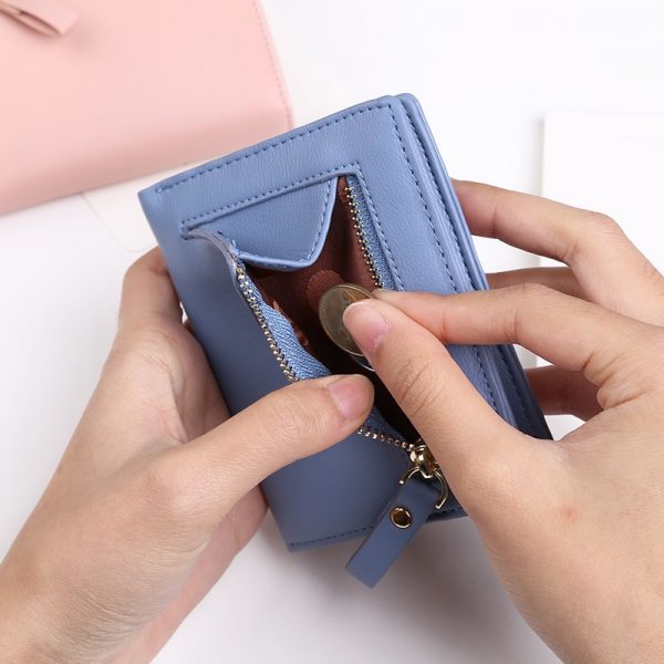 Women Lovely Leather Zipper RFID Wallet Fashion Rfid Blocking Lady Small Change Purse Card Holder Hot