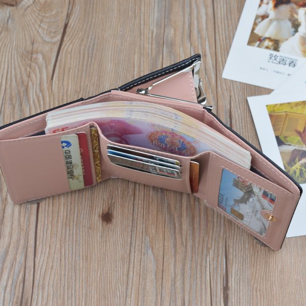 Women Wallet Leather Short Cute Deer Wallet Folding Wallets Clutch Pu Card Holder Ladies Purses Retro
