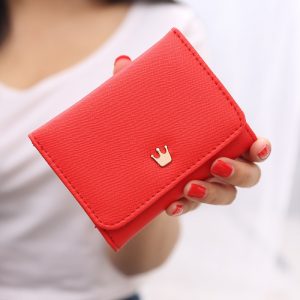 Women Wallet Short Leather Crown Small Purses for Women Mini Candy Color Coin Purse Luxury Brand
