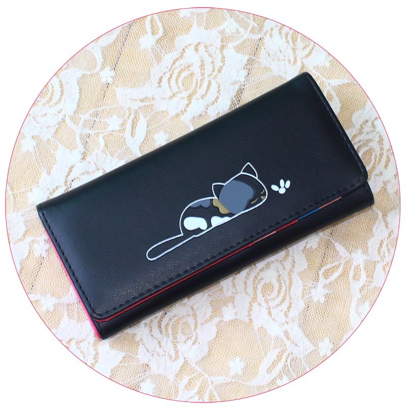 Mala Leather - Cleo Small Tri Fold Purse - RFID (Choose from Tabby, Tuxedo  or Ginger Cat) - Katzenworld Shop