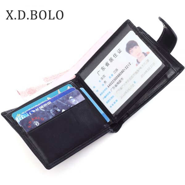 X D BOLO  Mens Wallet Leather Genuine Coin Purses Men Real Leather Wallets Hasp Male