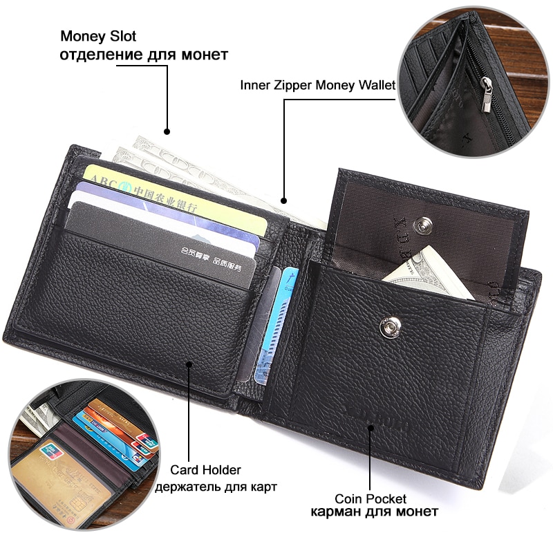 Genuine Leather Long Wallet Vintage ID Card Holder Clip Purse Men Money Coin  Bag | eBay