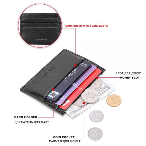 X D BOLO Rfid Slim Wallet Credit Card Mens Wallets Mini Genuine Leather Card Holder Women