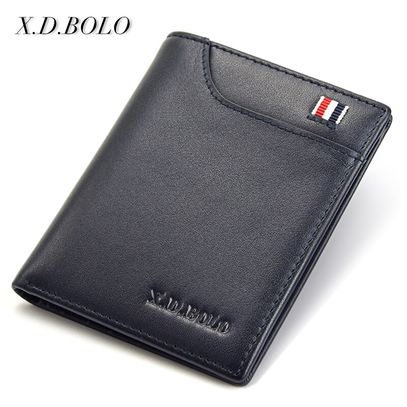 Card purse Mini wallet Men slim Travel Genuine 100% Genuine Leather Luxury  Brand Credit Card Holder thin wallet 2019 new fashion