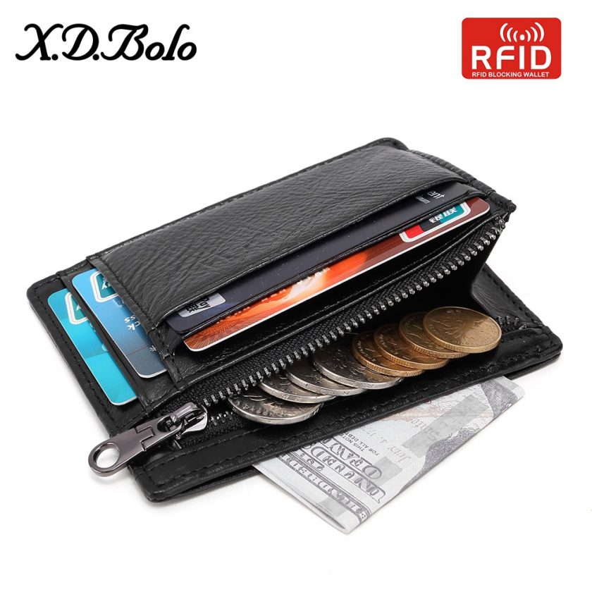 XD BOLO Men’s Genuine Leather RFID Card Holders | Mini Wallets for Men
