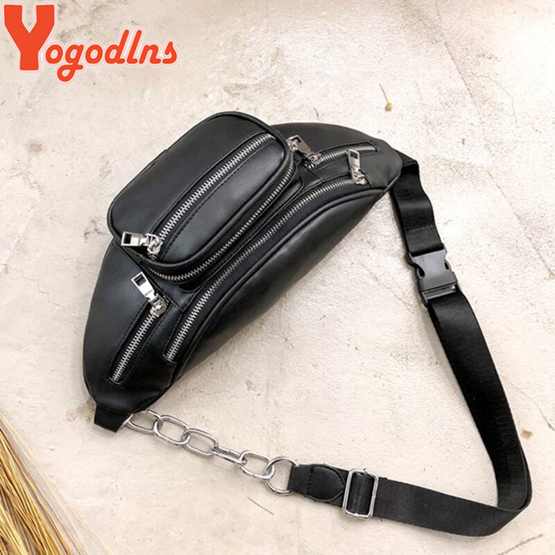 Yogodlns PU Leather Bag for Women Simple Stripe Style Female