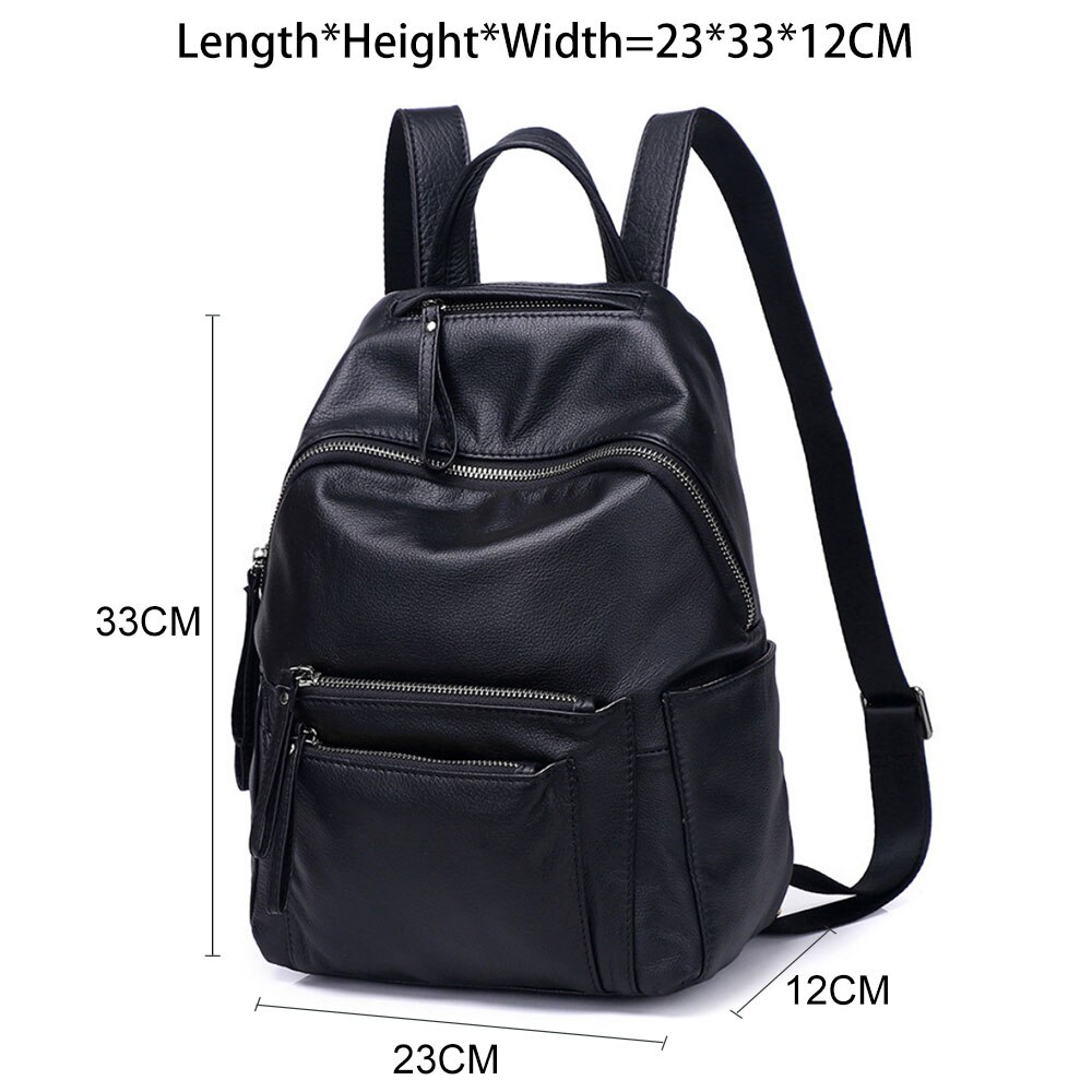 Zency Genuine Leather Fashion Women Backpack High Quality Daily Holiday Knapsack Large Capacity Travel Bag