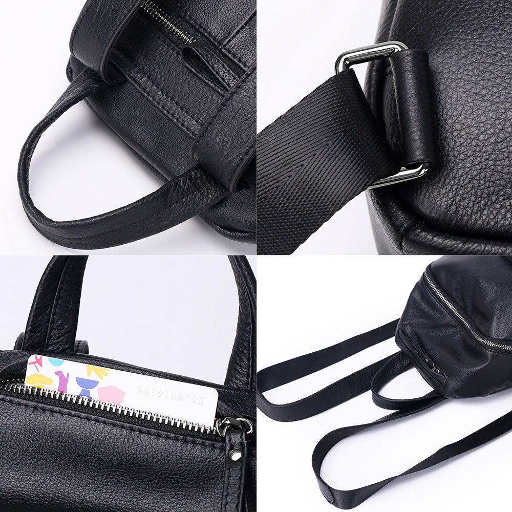 Zency Genuine Leather Fashion Women Backpack High Quality Daily Holiday Knapsack Large Capacity Travel Bag