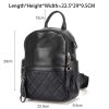 Zency  Genuine Leather Vintage Women Backpack Elegant Black Daily Holiday Knapsack Casual Travel Bags Girl