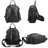 Zency  Genuine Leather Vintage Women Backpack Elegant Black Daily Holiday Knapsack Casual Travel Bags Girl