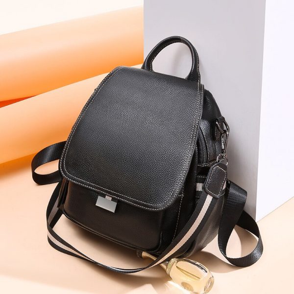 Zency Anti theft Design Cover Women Backpack  Genuine Leather Vocation Beach Knapsack Daily Casual Schoolbag