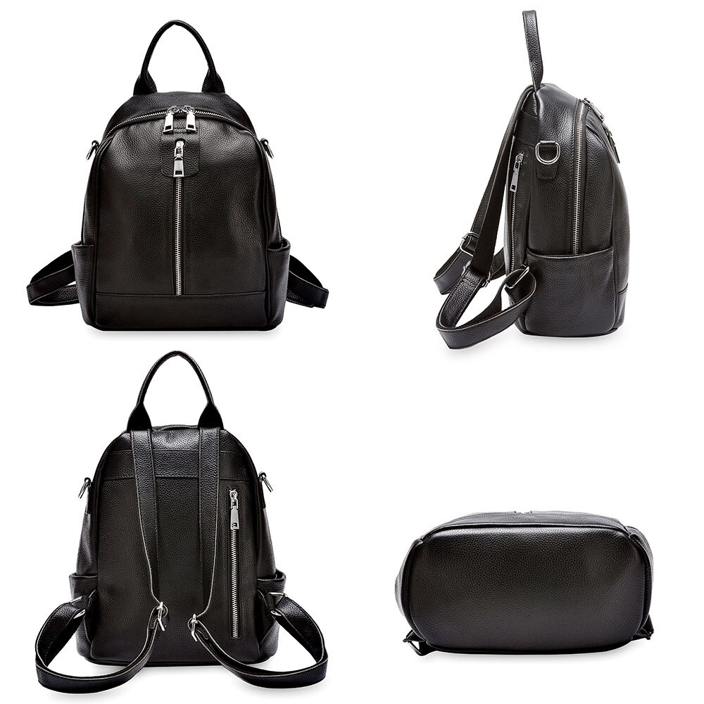 Backpack Rucksack Genuine Cowhide Leather Unisex School Bag 