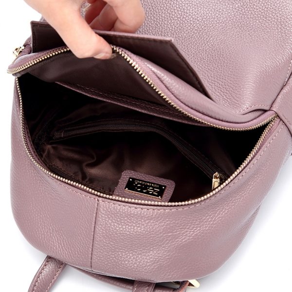 Zency New Arrival Women Backpack  Genuine Leather Ladies Travel Bags Preppy Style Schoolbags For Girls