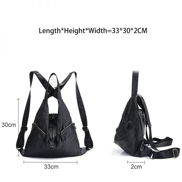 Zency Unique Style Women Backpack  Cowhide Genuine Leather Fashion Travel Bag Black Lady Knapsack Girl
