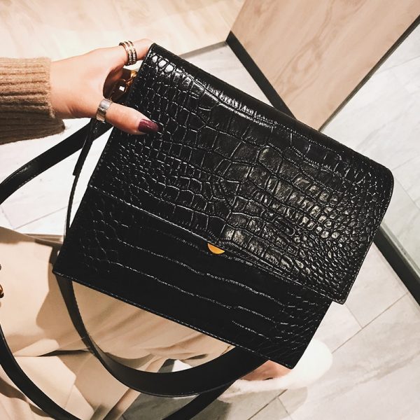 European Fashion Simple Women s Designer Handbag  New Quality PU Leather Women Tote bag Alligator