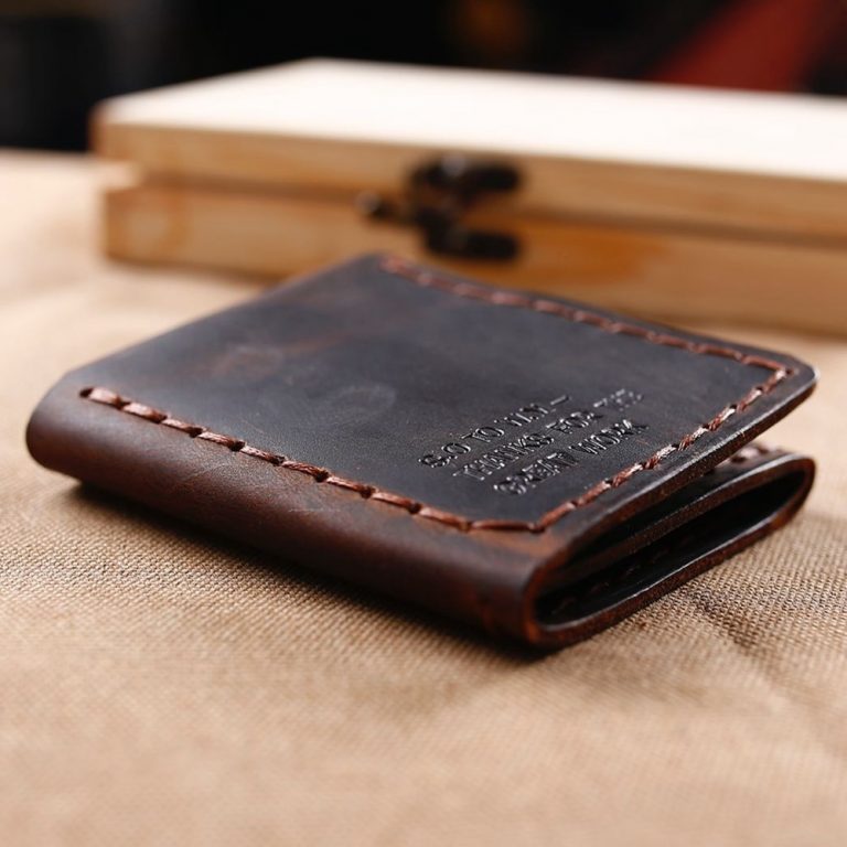 Trifold Genuine Leather Wallet Men Handmade Crazy Horse Leather Purse Men S Short Vintage Wallet With 1 768x768 