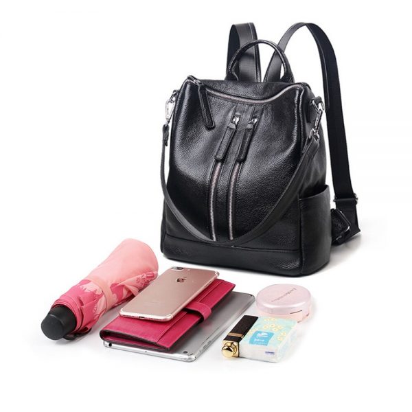 Zency Fashion Genuine Leather Women Backpack Ladies Travel Bags Girl Schoolbag Preppy Style  Ways Wearing