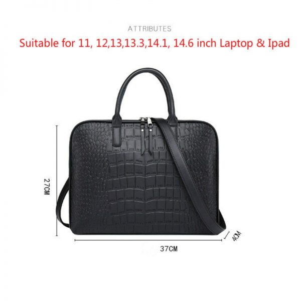 Business Women s Briefcase Leather Handbag Women Totes    Inch Laptop Bag Shoulder