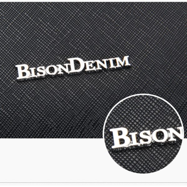 BISON DENIM Genuine Leather Handbag Men Business Messenger Bag  Laptop Tablet leather Shoulder Bag Crossbody